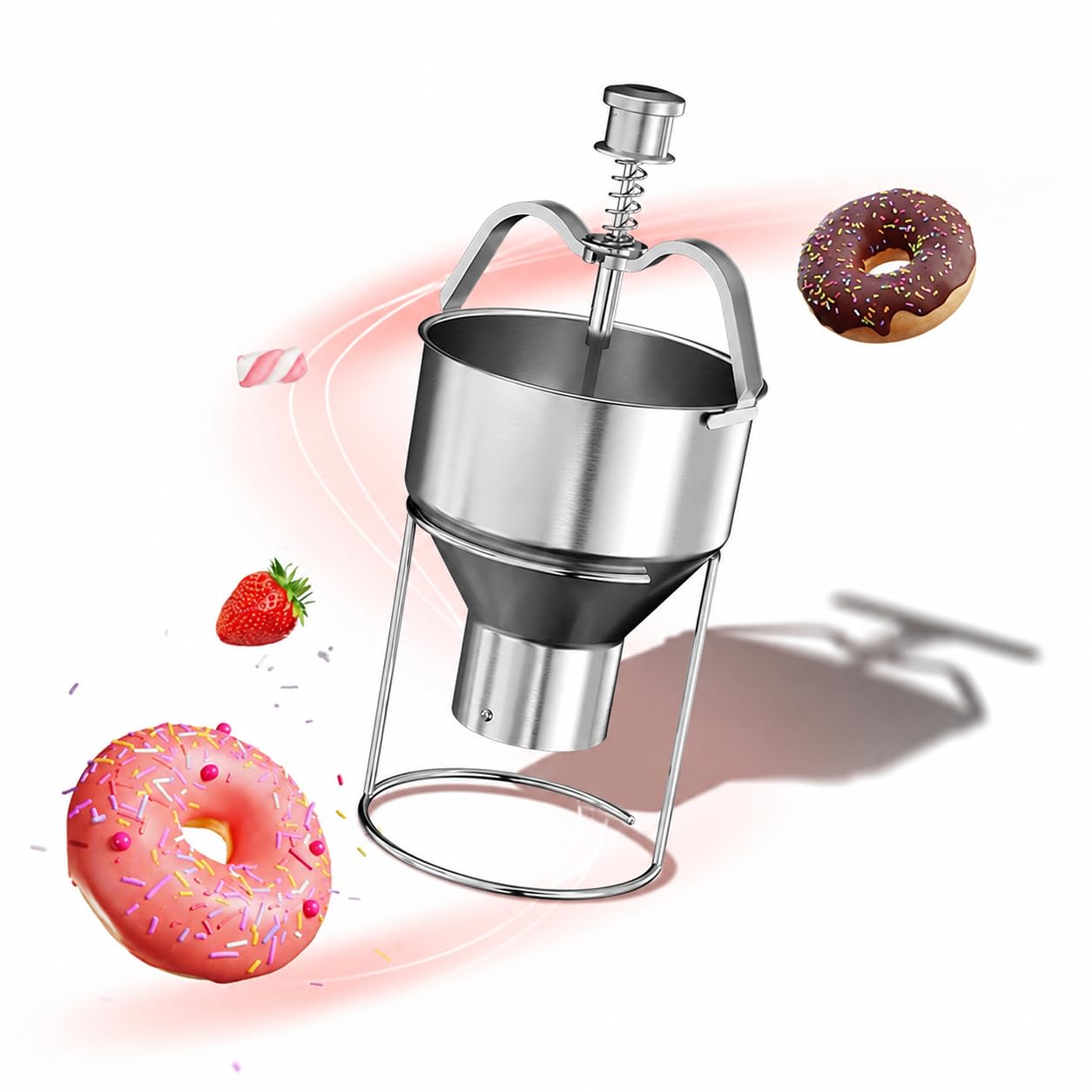 Dispensador Ajustable de Masa para Donuts, Acero Inoxidable