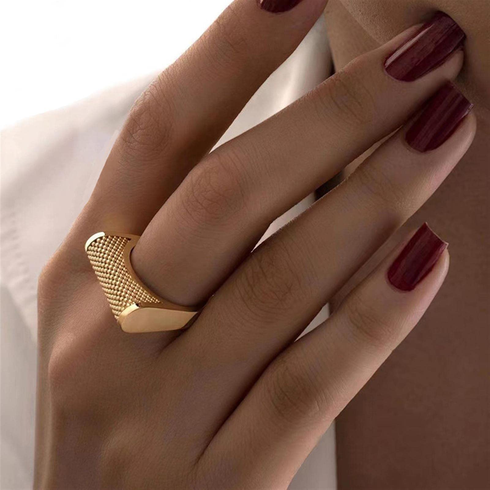 S925 Sterling Silber Ring Einstellbare 18K Open Verlobungsring Hip Hop Personalisierte Ring für Frauen,Gold