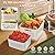 5-Pack Fruit Storage Containers for Fridge with Removable Colanders, 4 in 1 Produce Storage Containers with Lids, Leakproof Fridge Organizer Bins for Salad Berry Lettuce Vegetables Meat Keeper Fresh
