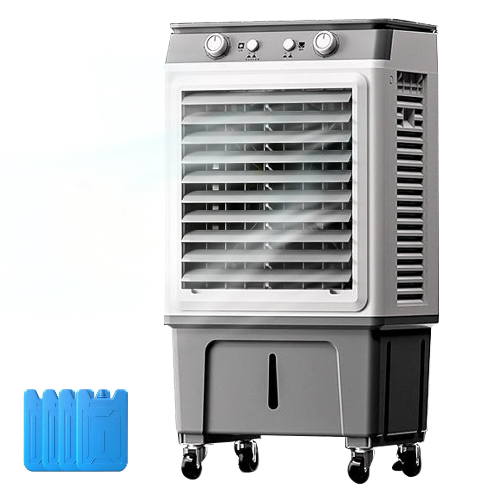 WPWSDWMX Evaporative Air Cooler Swamp Cooler 30L Tank 80W 3-Speed 120° Oscillation Commercial Evaporative Cooler with 4 Ice Boxes for 20–25㎡ Space
