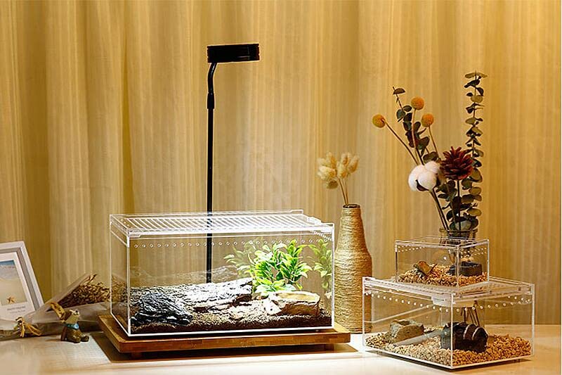Amazon | 飼育ケース 透明アクリル 爬虫類 ケージ おしゃれ 給餌