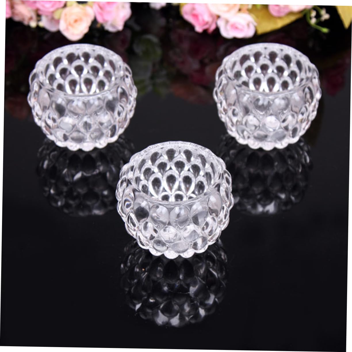 Mipcase 6 Portavelas de Cristal y Fáciles de Limpiar para Velas de Té, Decoración de Mesa Resistentes para Hogar y Fiestas