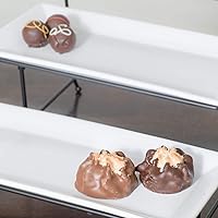 Vista 6 de Soporte con 3 niveles de bandejas rectangulares para mostrar y servir postres y otros alimentos, color blanco