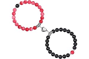 yopicks Magnetic Couples Bracelets - Love Bracelets Distance Natural Beaded Bracelet Valentines Day Gifts