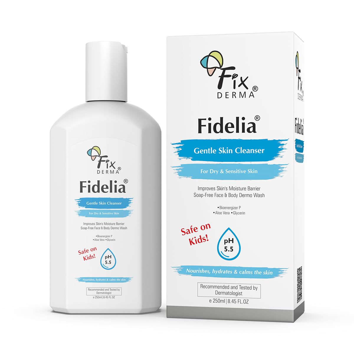 Fixderma Fidelia Gentle Skin Cleanser | Face Wash for Women | Body Wash for Men | Face & Body Wash for Dry & Sensitive Skin | Soap Free Face & Body Wash - 250Ml-picture-48