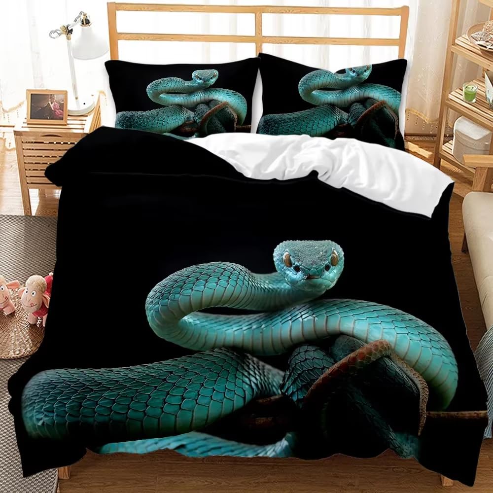 Parure de lit serpent 180x210 housse de couette imprimée 3D queen