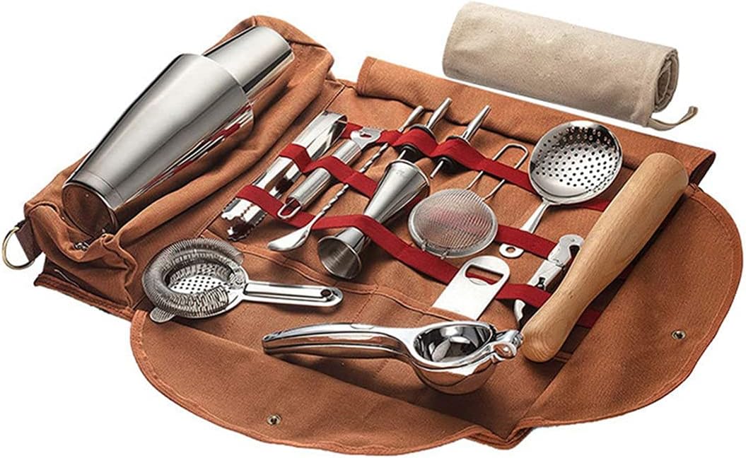 Bartender Bag Travel Bartender Kit Bag Portable Bar Case Bag for Travel Cocktail Shaker Set Bartender Kit Travel Bartender Kit Bag