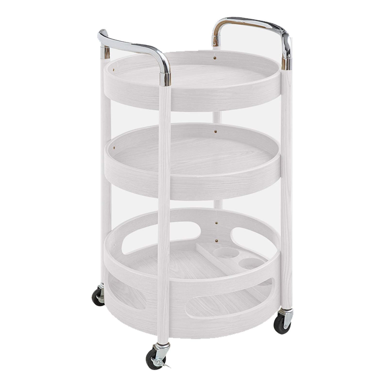 MFRELMNZG Wooden Bar Cart with Wine Rack and Lockable Wheels 3 Tier Kitchen Serving Trolley