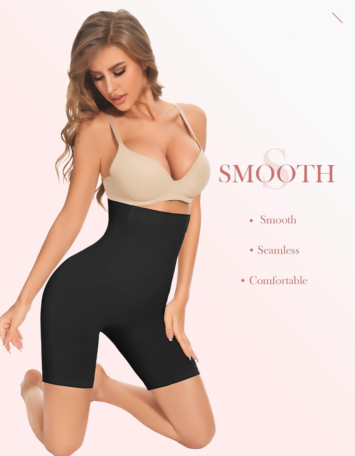 Women's Shapewear Tummy Control Shorts Ultralight High Waisted Shapewear Shorts Seamless Body Shaper Thigh Slimmer Black - Image 5