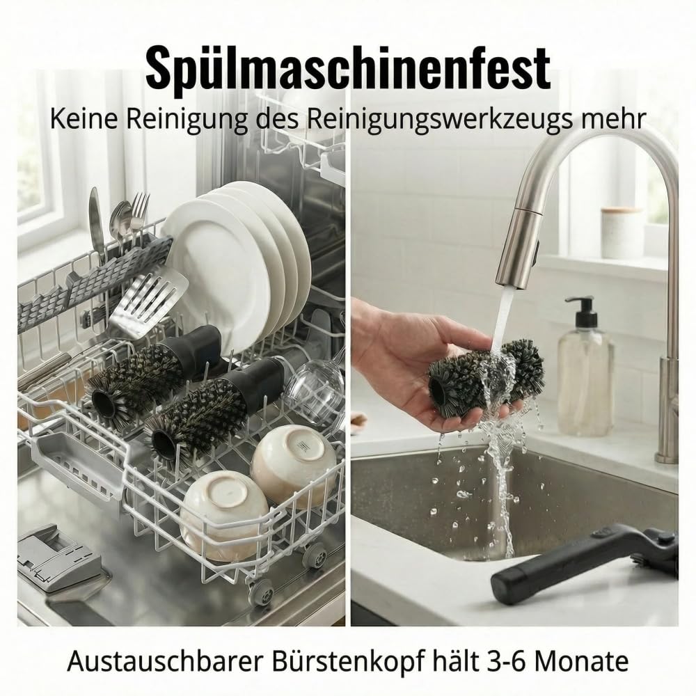 Vyrelo Grillmaster Pro Elektrische Grillbürste mit 3 Reinigungsstufen, 180° verstellbarem Bürstenkopf, kraftvoll, kabellos, wiederaufladbar, für alle Grilltypen