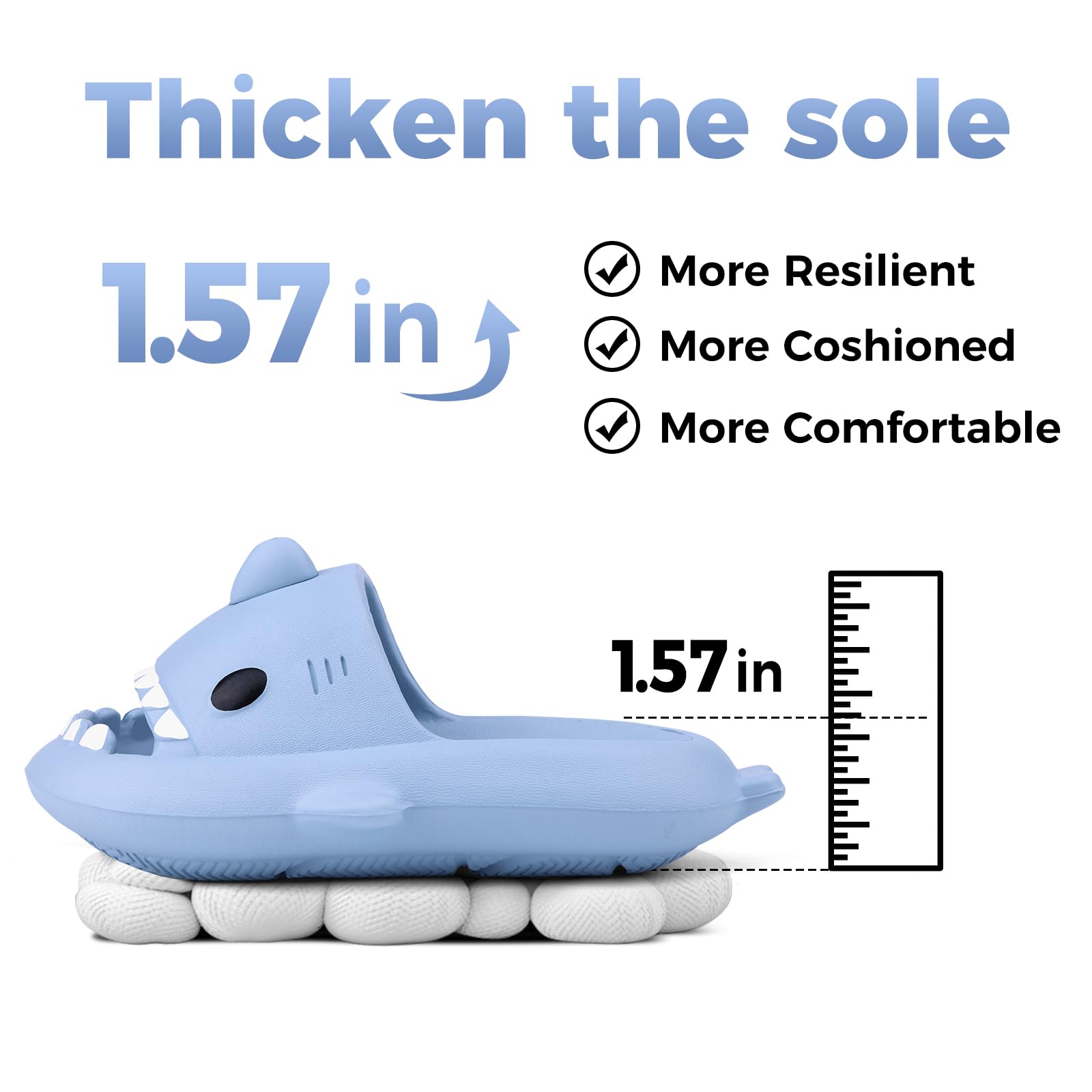 Sandales requin pour enfants - Sandales de douche à séchage rapide - Chaussons confortables pour tout-petits garçons et filles - Semelle épaisse antidérapante - Chaussures de plage et de