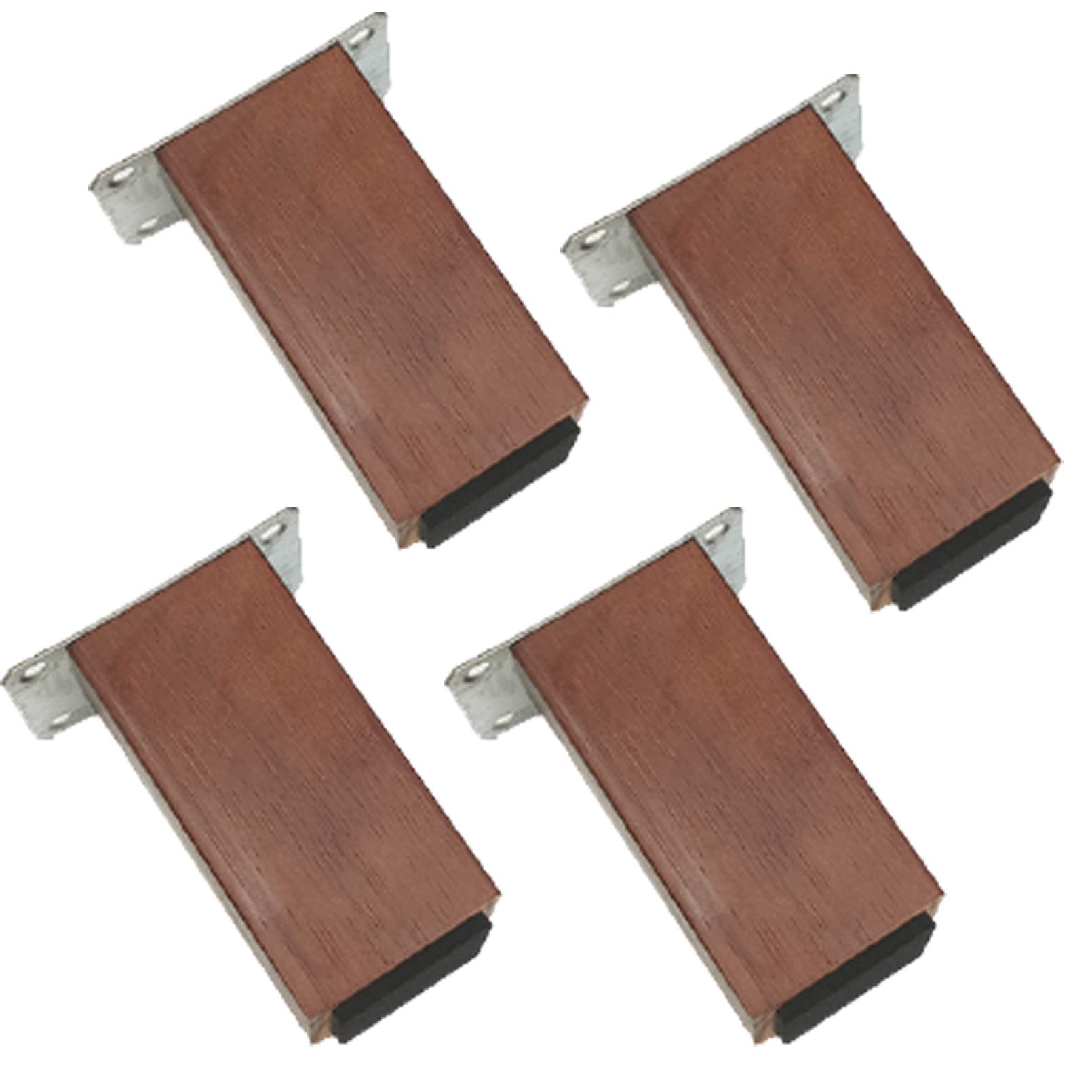 Zhuoz1t Walnut Oak Sofa Legs,Square Wooden Furniture Legs,Set Of 4 Solid Wood Cupboard Legs,Replacement Furniture Cabinet Feet,For Ottoman,Couch,Bench,Dresser,With Mounting Plate And Screws(Walnut10cm)