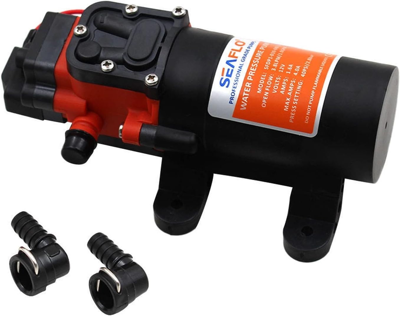 Adjustable Small Submersible Pump 12V Boat Water Pump Diaphragm Water Pressure Pump 1.2 GPM 35PSI Self-Priming Water Pumps
