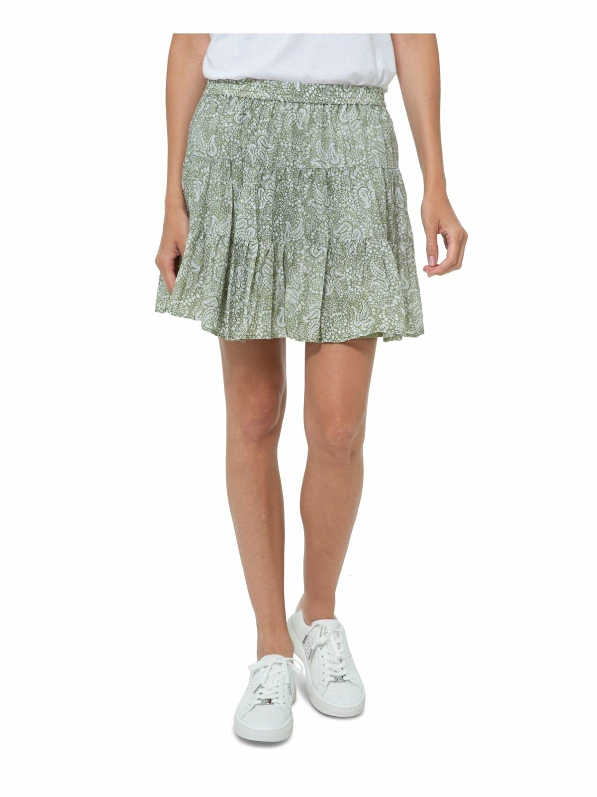 Michael Michael Kors Women’s Cotton Sunbleached A-Line Skirt Army Green