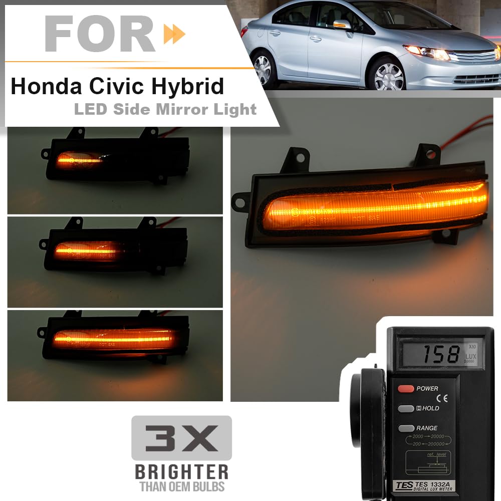Espejo Lateral Izquierdo Con Luz Direccional LED Para Honda Civic Hatchback 2017-2021 - Con Calefacción