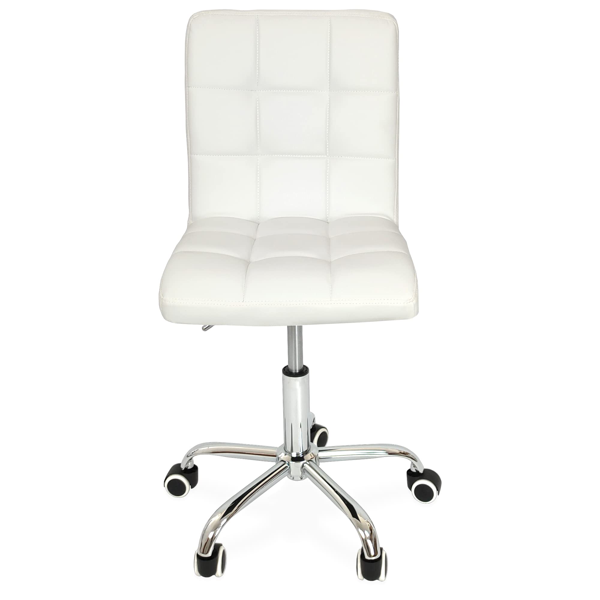 BELTOM® Silla giratoria de Altura con Ruedas Ajustable para Escritorio de Oficina, Estudio de PC - Blanco