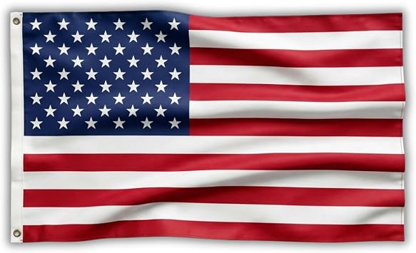 USA Flag 5ft x 3ft with Brass Eyelets   Polyester American Flag Banner for 4Th Of July, Patriotic Events, Home & Garden Display
