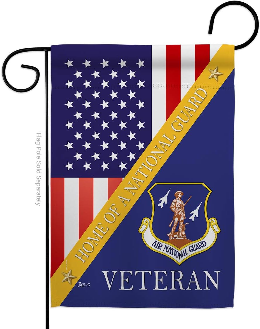 National Guard Home of Air Garden Flag Armed Forces ANG United State American Military Veteran Retire Official Small Decorative Gift Yard House Banner Double-Sided Made In USA 13 X 18.5