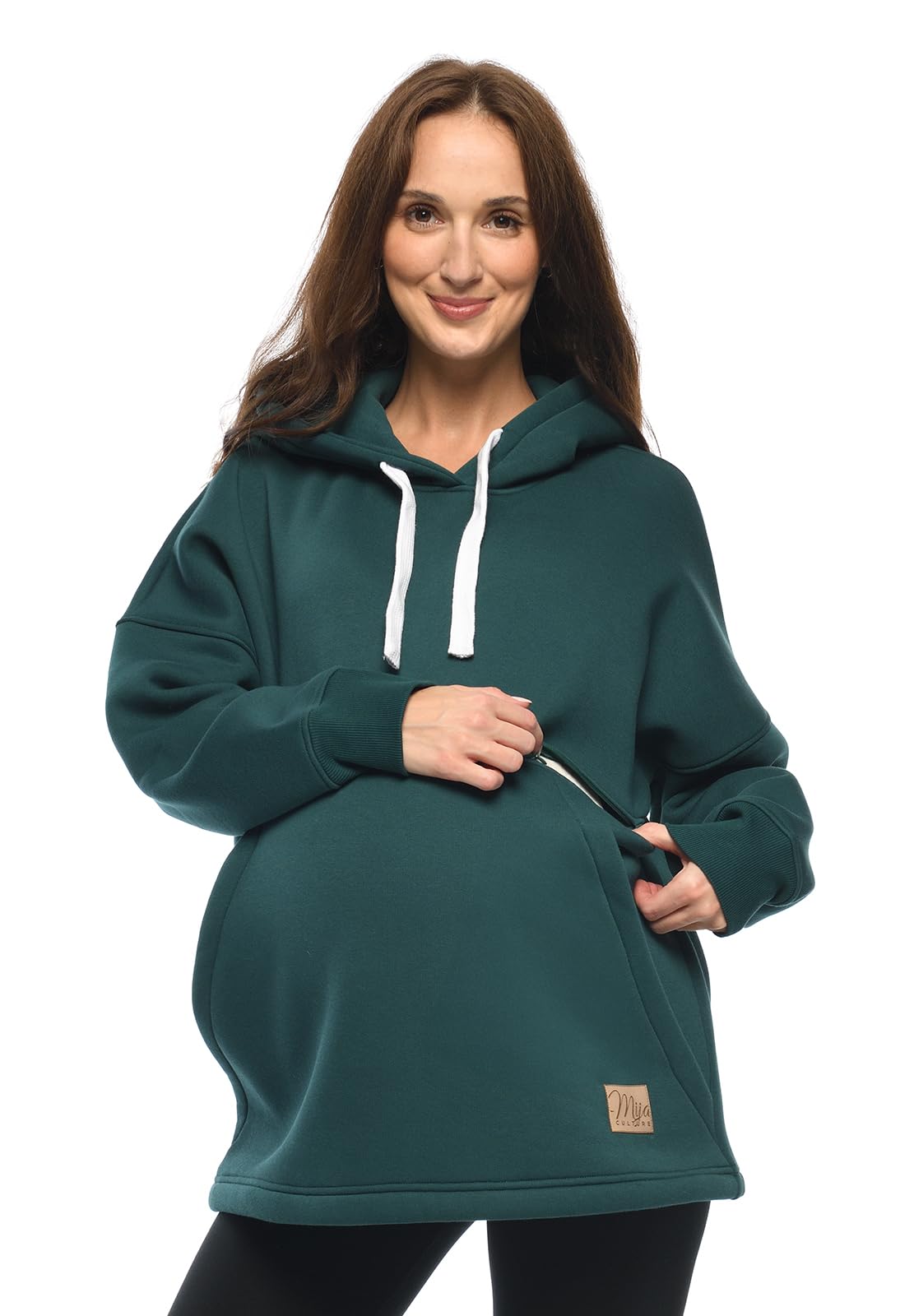 MijaCulture Umstandsmode M021 Megan M021 Pull d'allaitement et de grossesse 2 en 1 Taille L/XL, vert