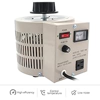 Vista 5 de LVYUAN Transformador Variable Regulador de Voltaje Variable, Salida 0-130V, Entrada 110V-120V (1000VA)