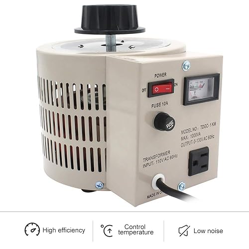 Vista 11 de LVYUAN Regulador de voltaje variable del transformador variable, salida 0-130V, entrada 110V-120V, (500VA)