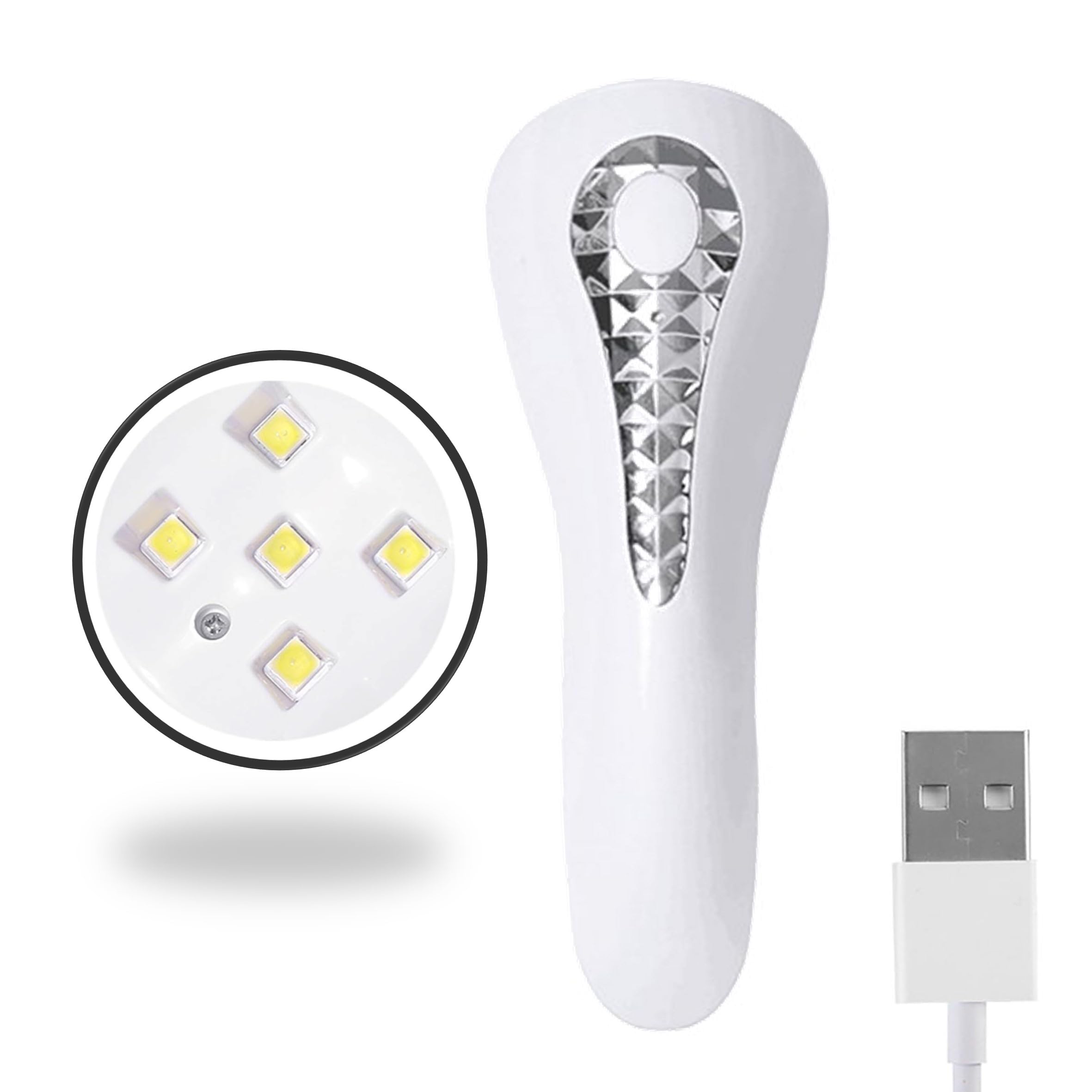 Trendy Look Handheld LED UV Nail Lamp Wireless Mini Gel Nails Light Flash Nail Curing Polish Rechargeable Nail Dryer Resin Art Fast-Dry Dolphin Shape Machine Portable Home DIY Salon Manicure 5V USB