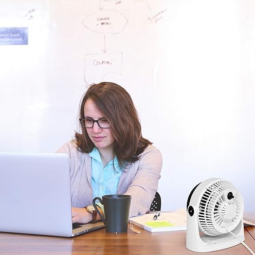 Miniatura 5 de HealSmart Ventilador de mesa, ventilador de escritorio, ventilador de circulación de aire de mesa con control de 3 velocidades y rotación de 110,