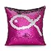 Uarter Reversible Sequins Mermaid Pillow Cases Square Sofa Throw Pillowcase Cushion Case 16"X16" Pink-White