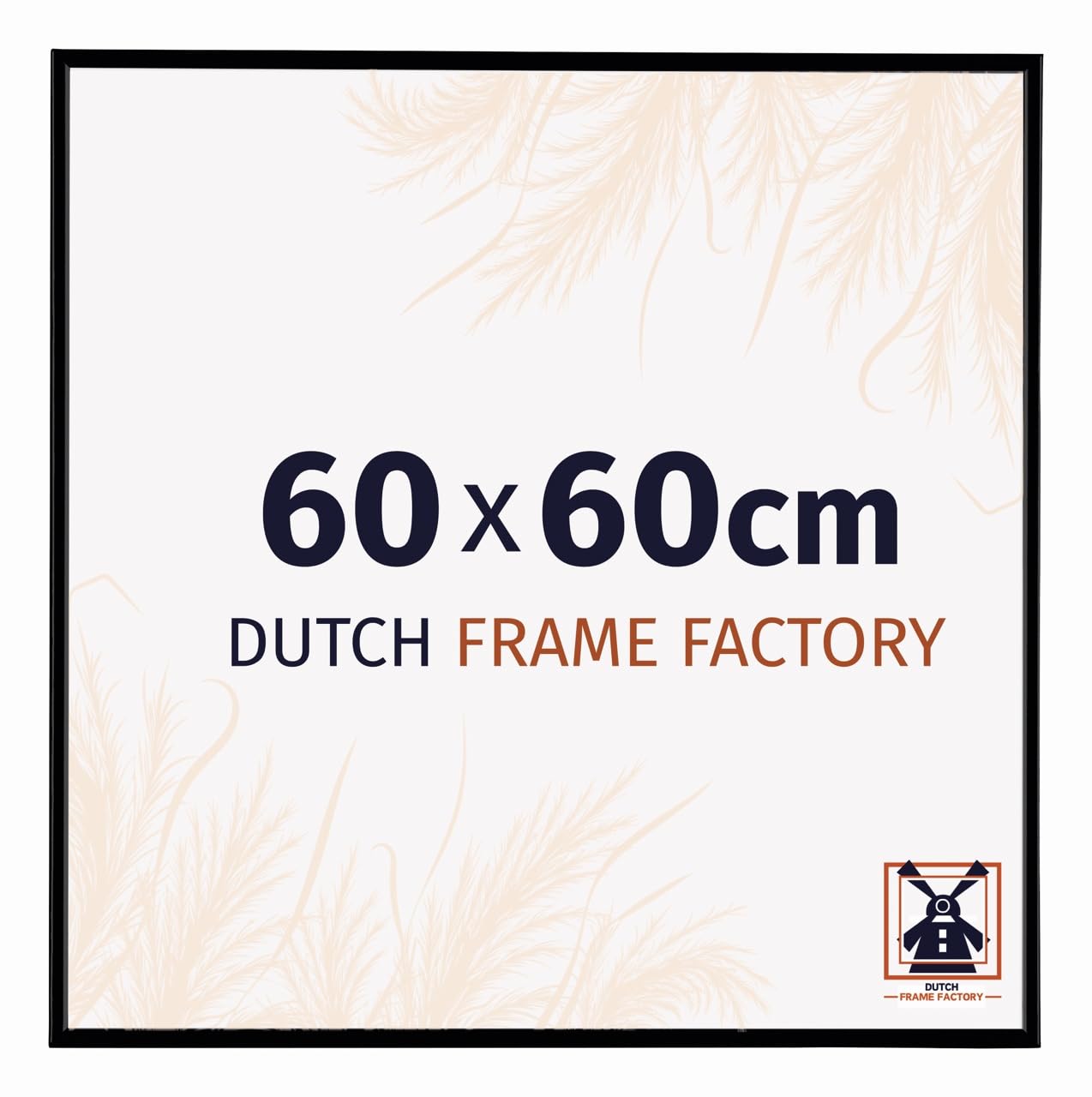 Cadre photo 60x60 cm - Noir Mat - Cadre photo en verre Plastique Anti Reflet Verre Acrylique - Cadre 60x60 cm - Easy