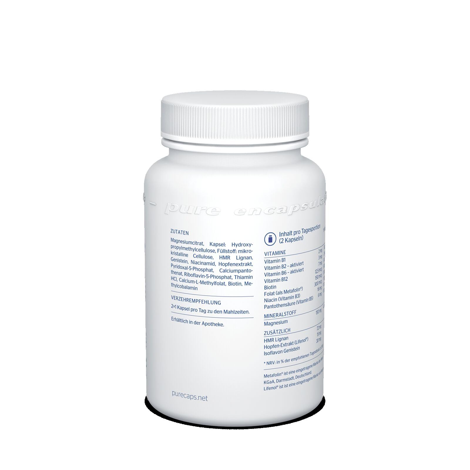 Pure Encapsulations - Meno Formel - Vitamin B, Biotin, Folat, Magnesium - Nahrungsergänzungsmittel für Frauen- 60 Kapseln