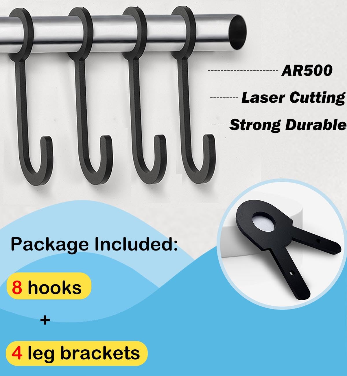 Magnum Target 3/8 AR500 Steel Shooting Target Conduit Stand Brackets Kit – 2 Brackets / 4 Hooks, Made In USA-1425318