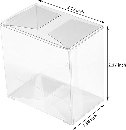 Miniatura 2 de Nicunom Paquete de 100 cajas transparentes de macarrón, cajas de regalo de plástico, cajas de panadería de 2.17 x 2.17 x 1.38 pulgadas, recipientes