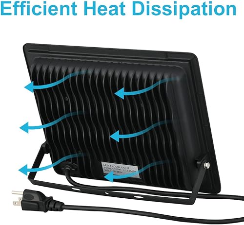 Miniatura 8 de Luces de inundación LED de 100 W para exteriores, luz de trabajo LED de 10000 lm con enchufe, luz blanca diurna de 6500 K, luces de seguridad