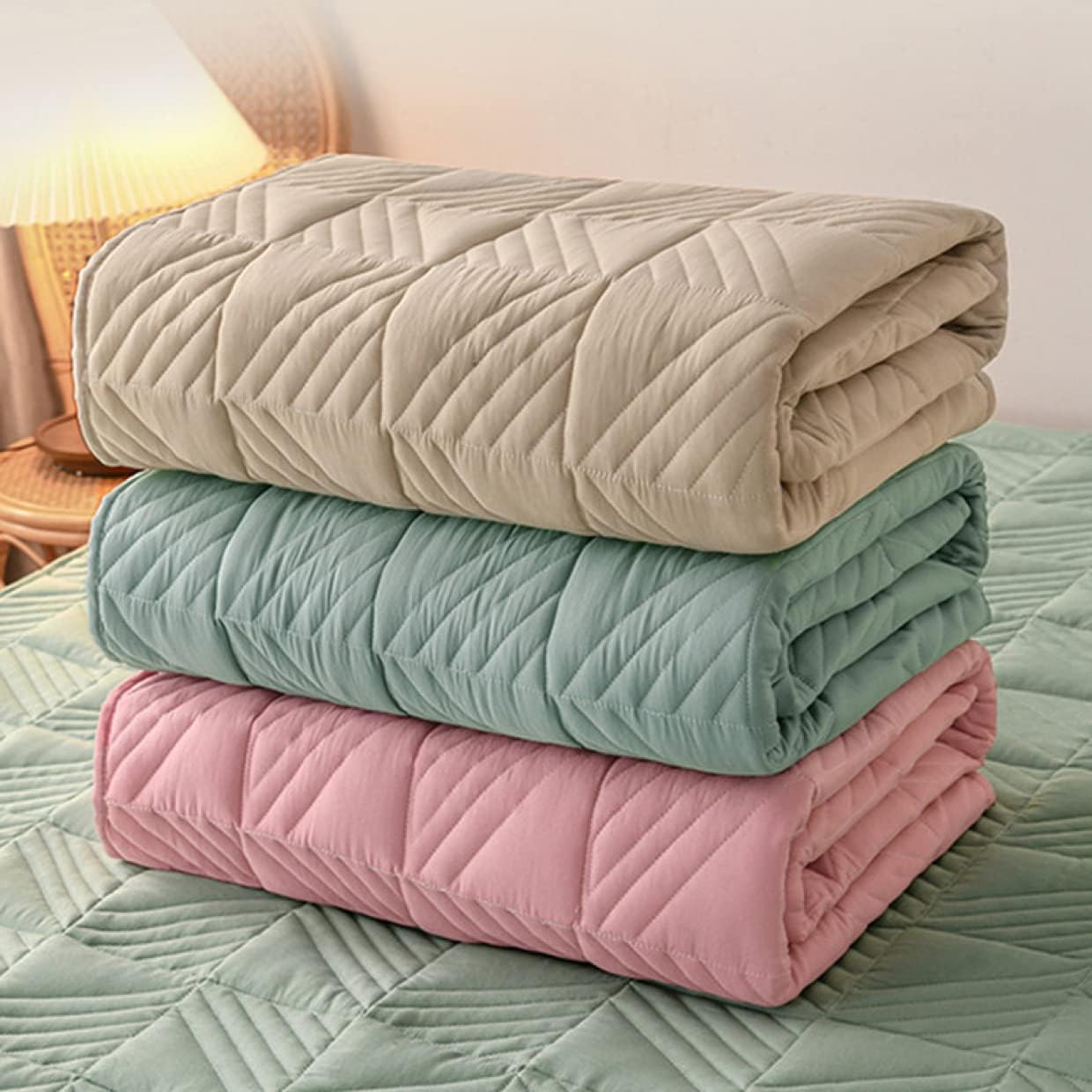 Bed Pad for Spring, Summer and Autumn, Color 7, Shrink-Resistant, Highly Breathable, Futon Pad, Single, Does Not Shrink (Color 6, 180 * 200cm)