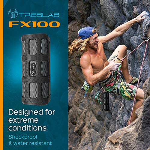Treblab Fx100 Waterproof Rugged Portable Bluetooth Speaker - Shockproof, For Outdoors In All Weather, Loud, Fm Mode, Portable Wireless Speaker For Travel, Golf Cart, Bike (Renewed) #TOP2