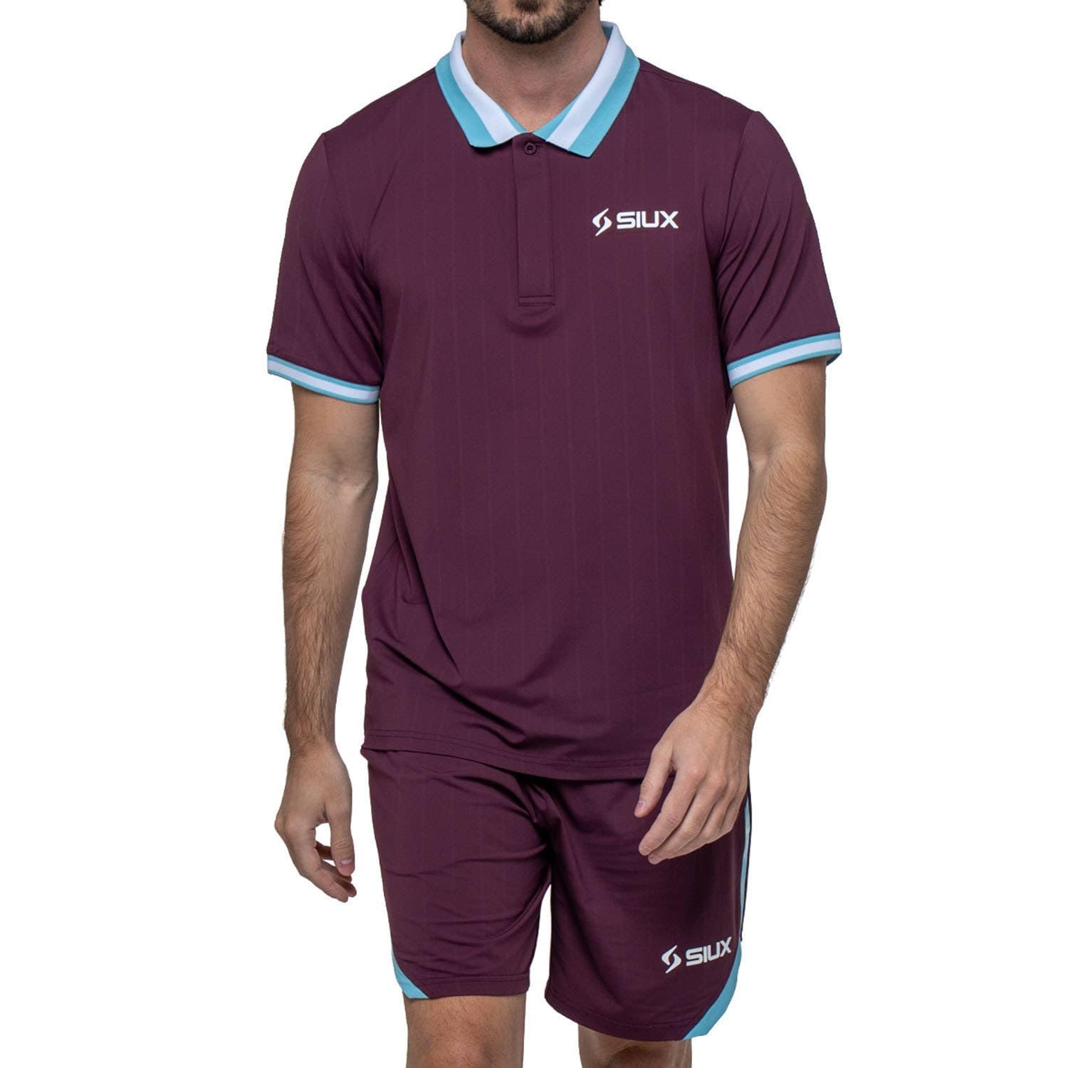 SIUX - Apex 26 - Polo de Pádel para Hombre Burdeos - Camiseta Deportiva Cómoda y Transpirable - Ropa de Pádel para Tenis, Gym, Entrenamiento, Competición y Deporte