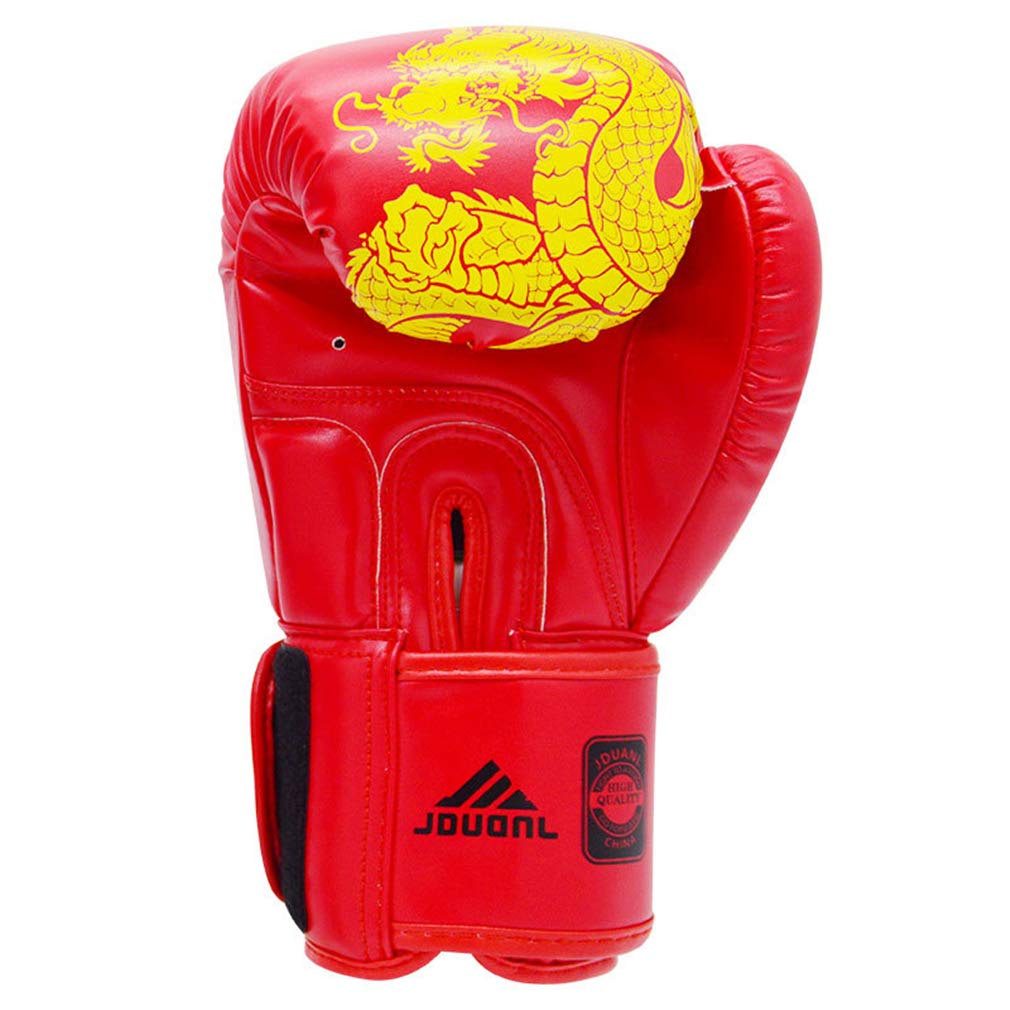 Guantoni da Boxe Professionali, Guantoni da Allenamento, per Combattimento Libero MMA Training Adulti Attrezzature per Bambini (6Oz 8Oz 10Oz 12Oz 14Oz),Rosso,6oz