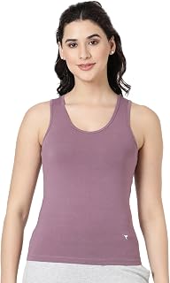 BLOSSOM Racer Back Women's 100% Knitted Cotton Featuring Wide Neck Sleeveless Racerback Design Tank Top Price In India