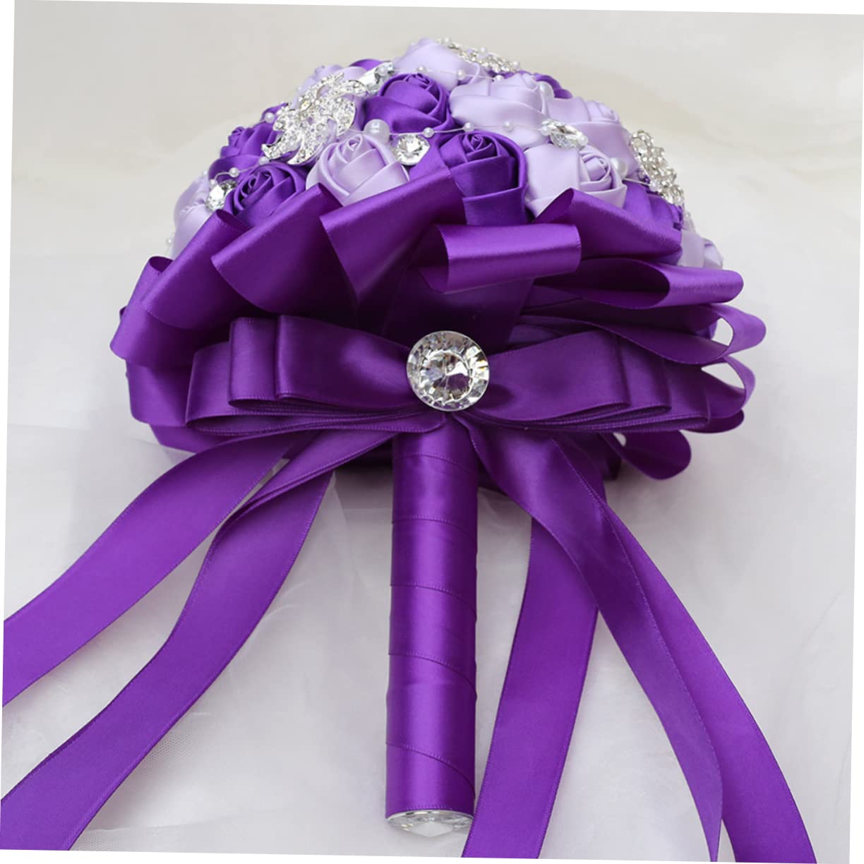 MAGICLULU 1pièce Bouquet De Mariage Artificiel avec Ruban Élégant pour Mariée Et Décoration De Mariage pour Photos