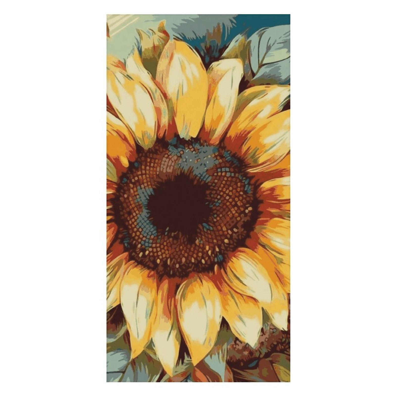 Color Painting Sunflower Beach Towel Extremely Soft Oversized Towels Lightweight Sports Absorbent Bath Towel Suitable 160"x80" for Swimming Camping Beach