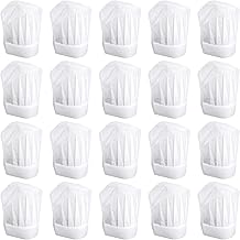 Yolev 20pcs Kids Chef Hat Disposable Paper Chef Hats for Kids Adjustable Childrens White Chefs Hat For Hibachi Parties Baking Cooking Activity Pizza Party Girls Boys