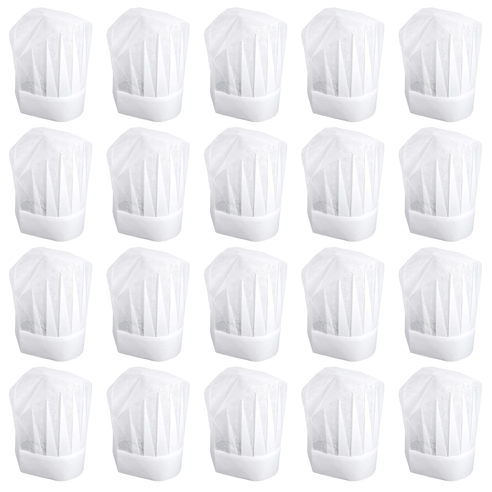 Yolev 20pcs Kids Chef Hat Disposable Paper Chef Hats for Kids Adjustable Childrens White Chefs Hat For Hibachi Parties Baking Cooking Activity Pizza Party Girls Boys