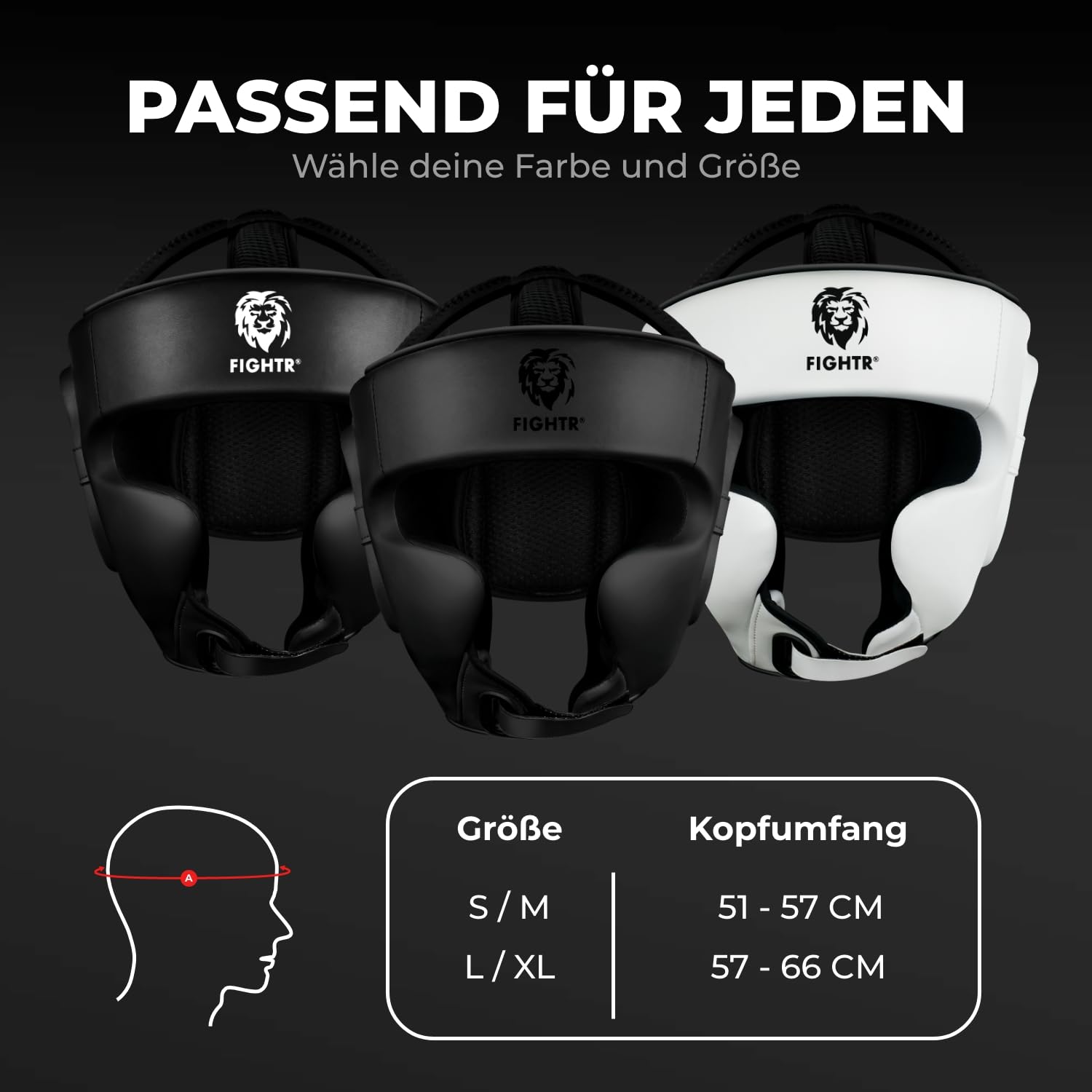 FIGHTR MMA Kopfschutz mit bestem Sitz für maximalen Schutz | Boxhelm für Sparring | Verstellbare Größe für Boxen, MMA, Muay Thai, Kickboxen & Kampfsport