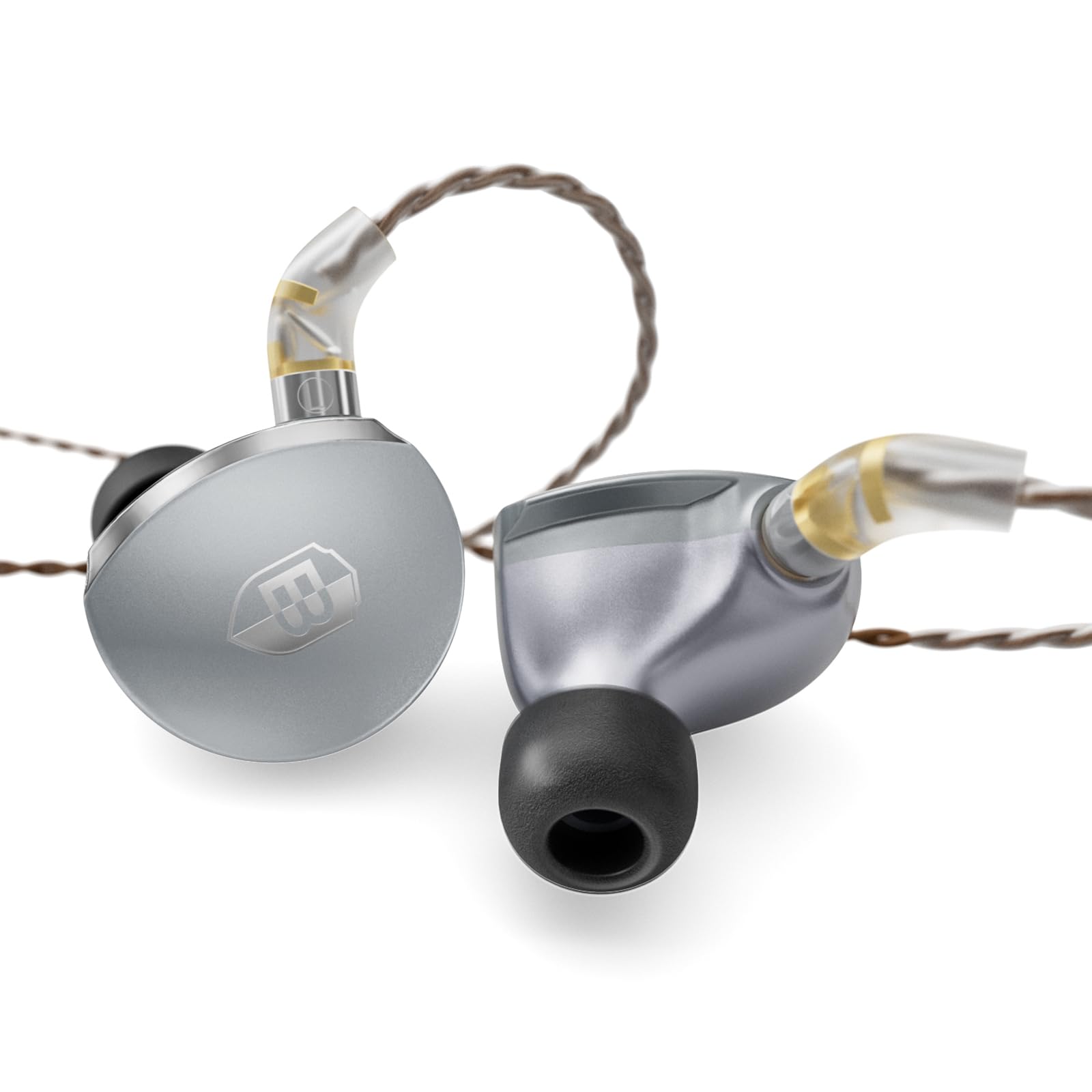 BASN MTPro Lite 14.5mm Planar HiFi in Ear Monitors Headphones (Silver)