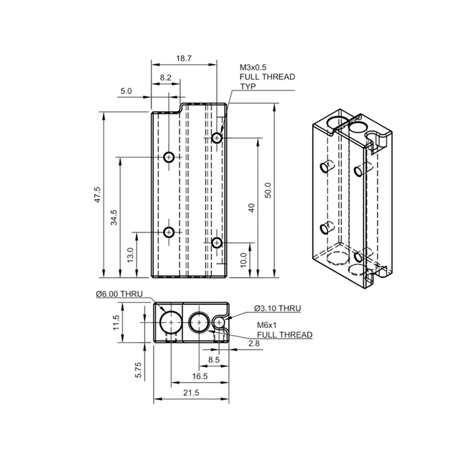 1–2 Stück Aluminium-Heizblock 2,4 3D-Drucker-Hotend-Teile