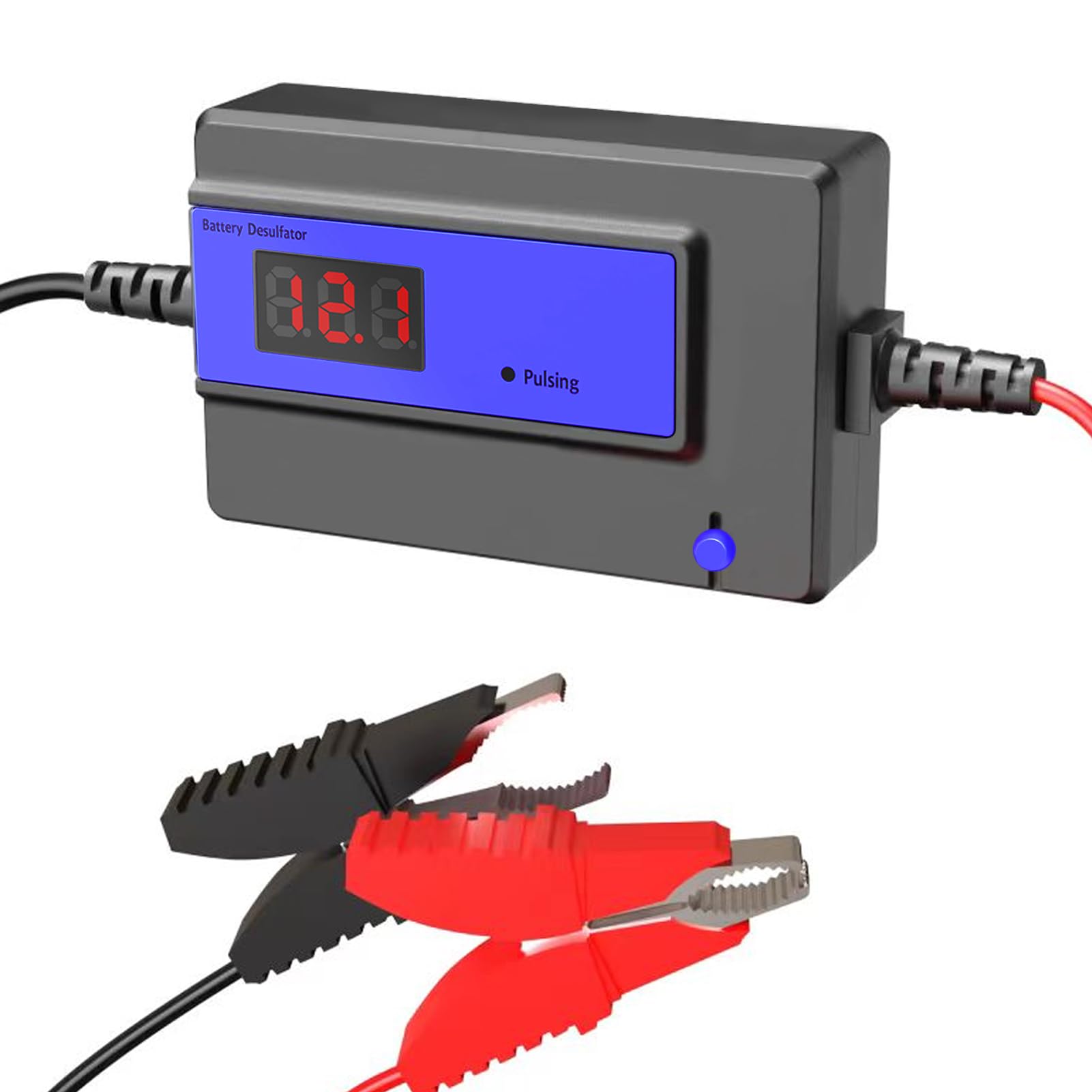 Désulfateur Automatique de Batterie pour Batteries Plomb-Gel AGM SLA, 200AH, 12-48V (Blue)