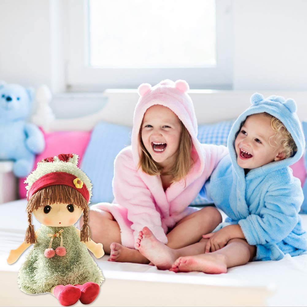 Muñeca De Peluche Suave Y Tierna Para Niña - Regalo Ideal Para Cumpleaños, San Valentín Y Bodas - 45 Cm De Pura Felpa - Color Verde O Morado
