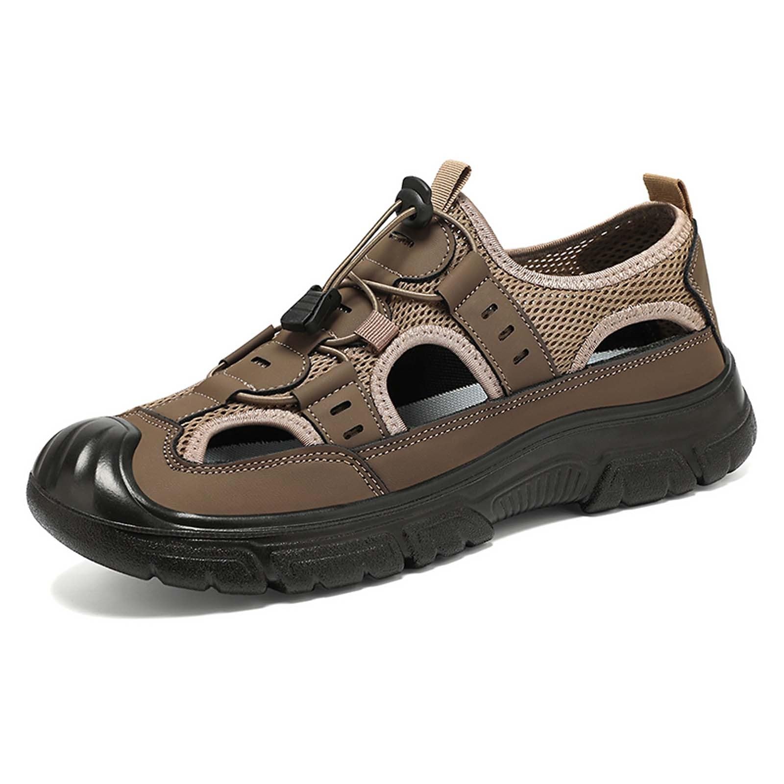 Générique Chaussures d'été respirantes pour homme, Sandales de randonnée creuses à enfiler, Modèle léger avec semelle stable et antidérapante, Pour plein air, pataugeoire et sorties en famille