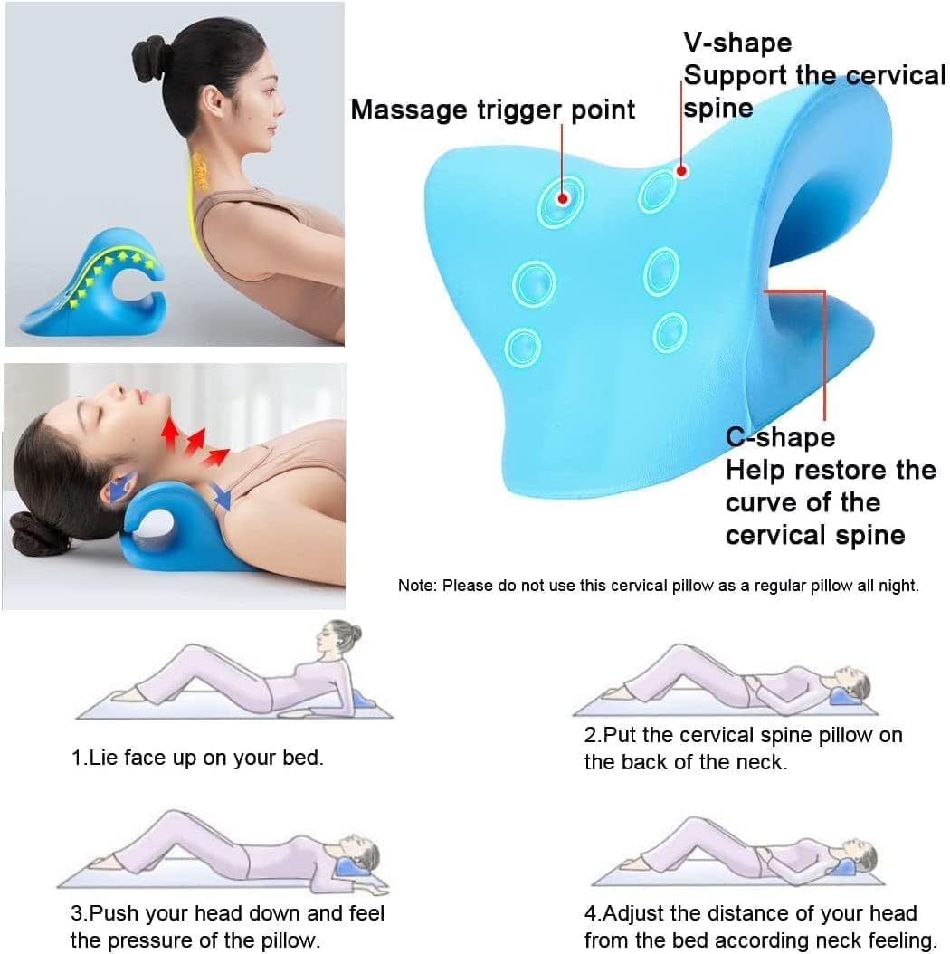 Krupasadhya Neck and Shoulder Relaxer, Cervical Traction Device for TMJ Pain Relief and Cervical Spine Alignment,Shoulder Relaxer Cervical Neck Traction Device Pillow (pack of 1) 1