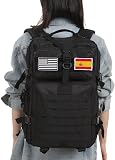 GUJOIN Zaino tattico da 50 litri con sistema molle, grande capacità militare, impermeabile, per emergenze di 3 giorni di caccia, escursionismo e campeggio, zaino per attività all'aperto, Nero , 50L - 7